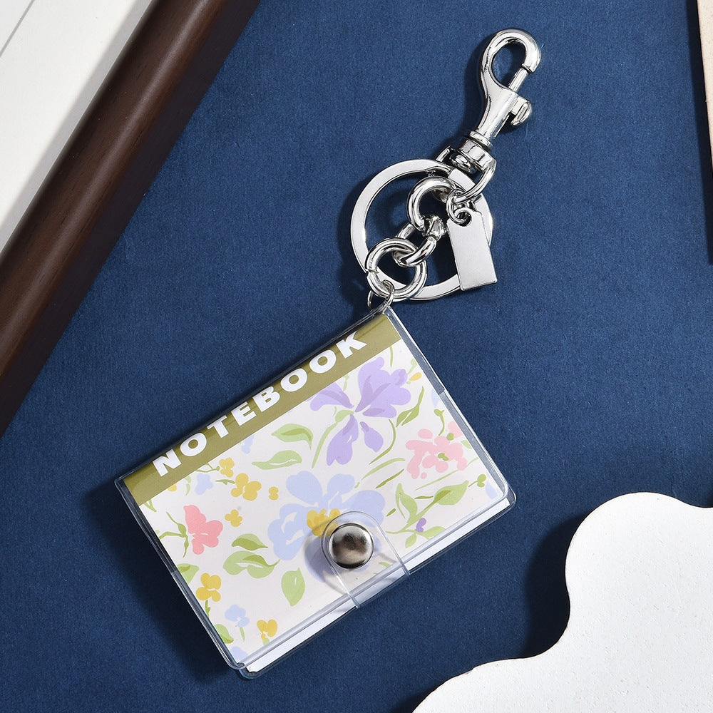 Mini Floral Notebook Keychain Waterproof Charm Gift - Type 1