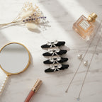 Rhinestone Black Clip Hair Pin Set Bow Rhinestone