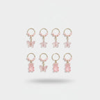 Pink Charm Hair Clips Set Pink Sparkle