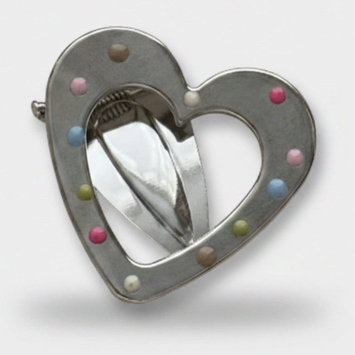 Heart Shaped Hair Clip With Colorful Beads – hair accessories (view 1)