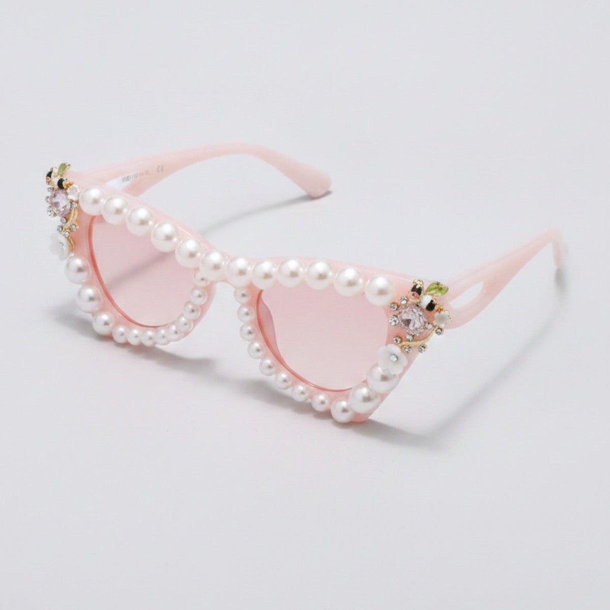 Pearl Heart Shaped Cat Eye Sunglasses - Pearl Pink Heart – eyewear (view 1)