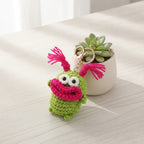 Fuzzy Monster Keychain Set - Green