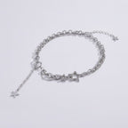 Star Layered Chain Necklace - Silver