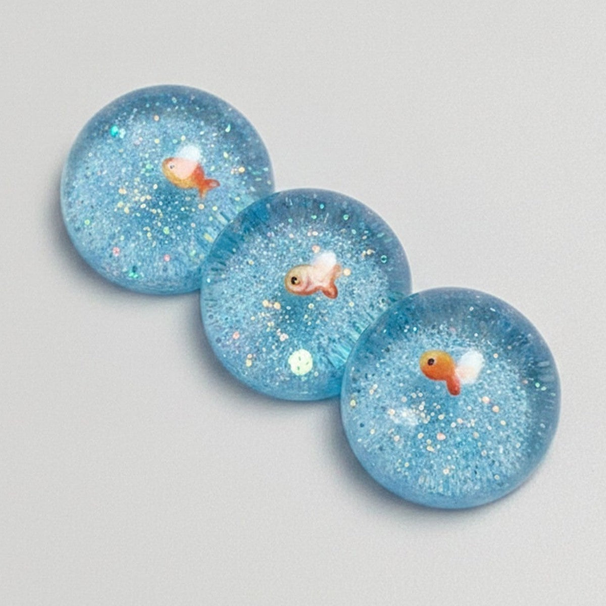 Goldfish Glitter Keychain Set - Blue