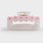 Floral Hair Claw Clip Acetate - Pink 10.5cm – hair accessories (view 1)