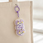 Paw Print Bone Squishy Keychain - Purple