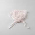 Embroidered Floral Mini Bonnet Headwrap - Pink Floral
