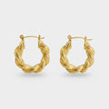 Twisted Gold Hoop Earrings Gold