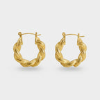 Twisted Gold Hoop Earrings Gold