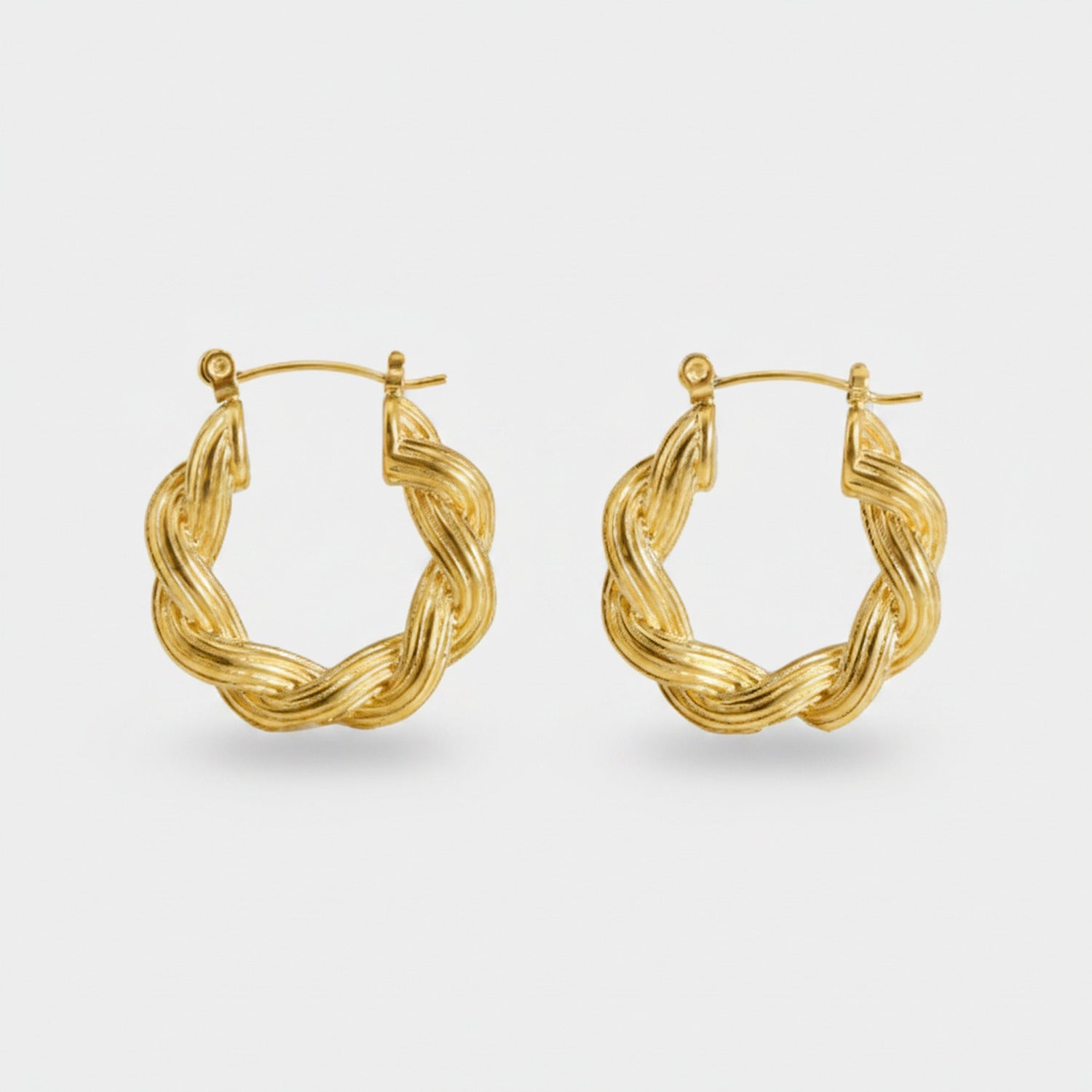 Twisted Gold Hoop Earrings Gold