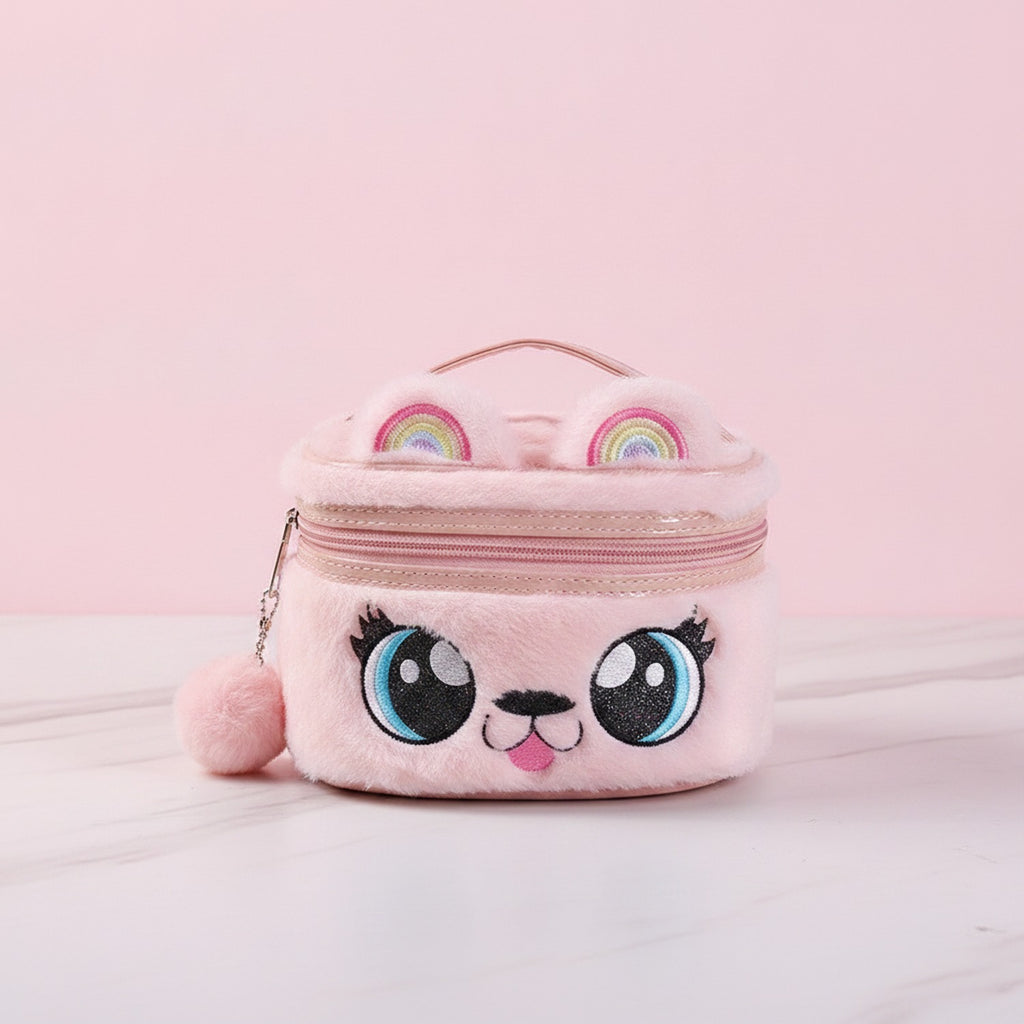 Fuzzy Creature Cosmetic Pouch - Light Green