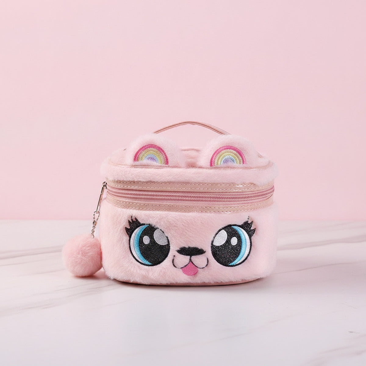 Fuzzy Creature Cosmetic Pouch - Light Green