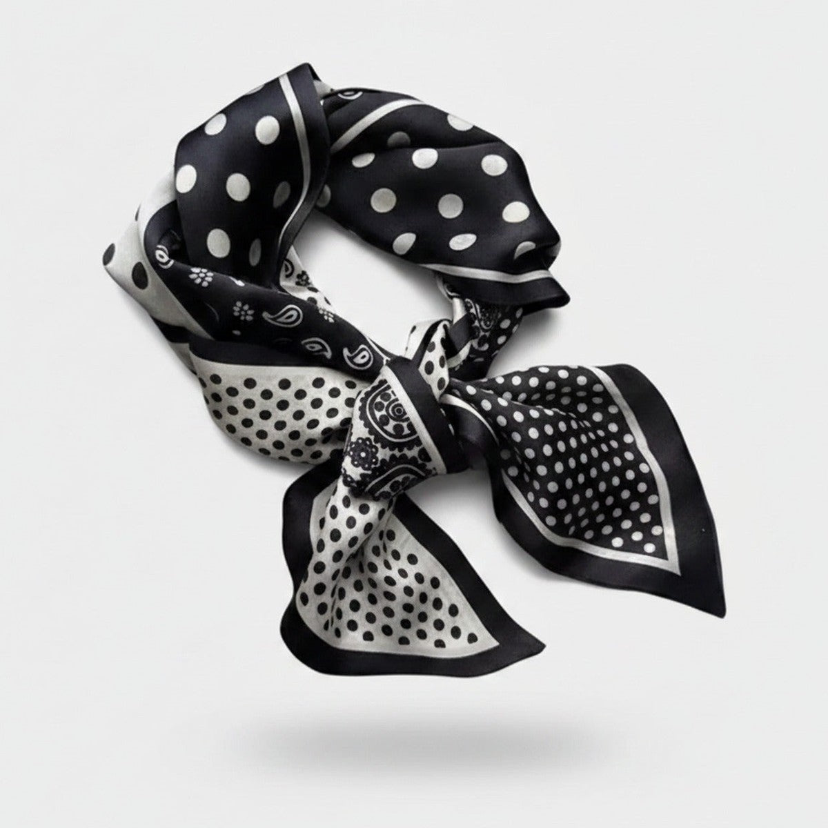 Polka Dot Black White Bandana Scarf – scarves & belts (view 1)