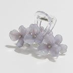 Pearl Flower Hair Claw Rhinestone - Gray – hair accessories (view 1)