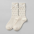 White Polka Dot Bow Crew Socks – apparel accessories (view 1)