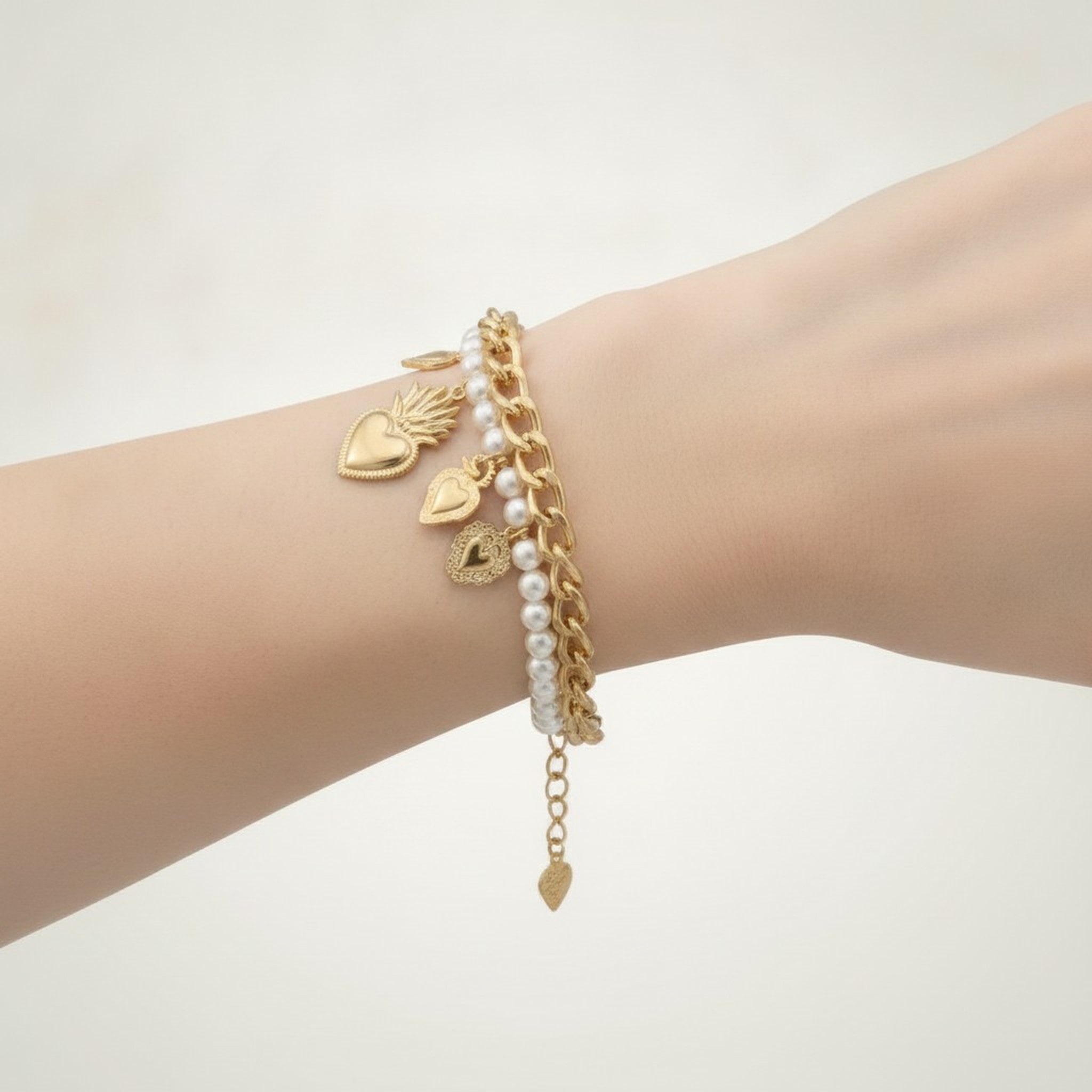 Chunky Pearl Charm Bracelet – jewelry (view 8)