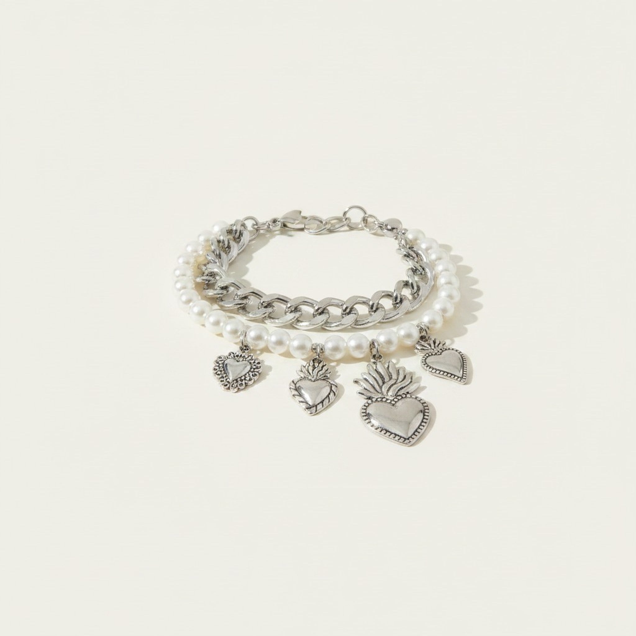 Chunky Pearl Charm Bracelet – jewelry (view 3)