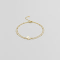 Double Chain Butterfly Bracelet - Gold Anklet 19+5cm #S103