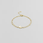 Double Chain Butterfly Bracelet - Gold Anklet 19+5cm #S103