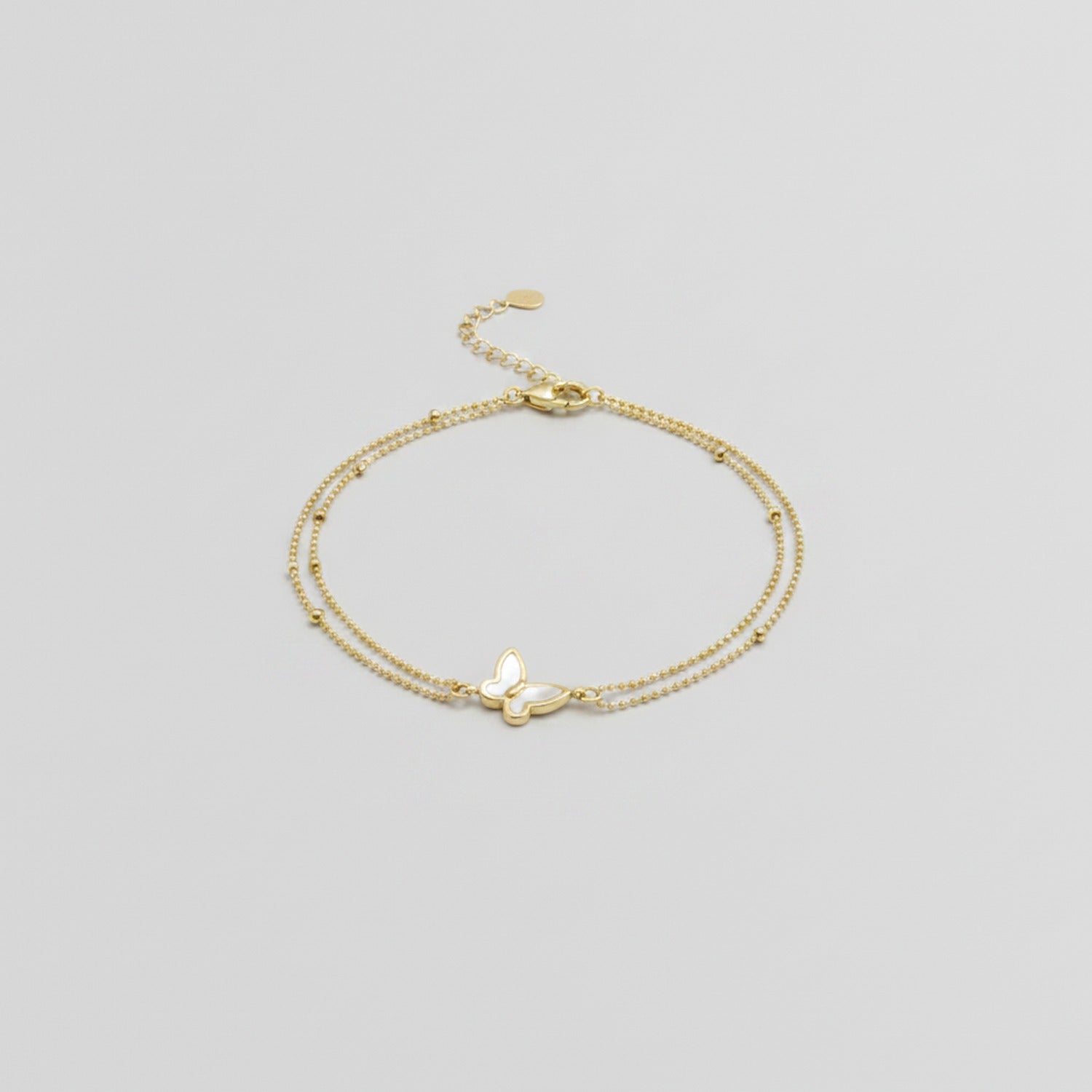 Double Chain Butterfly Bracelet - Gold Anklet 19+5cm #S103