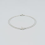 Double Chain Butterfly Bracelet - Steel Anklet 19+5cm S103