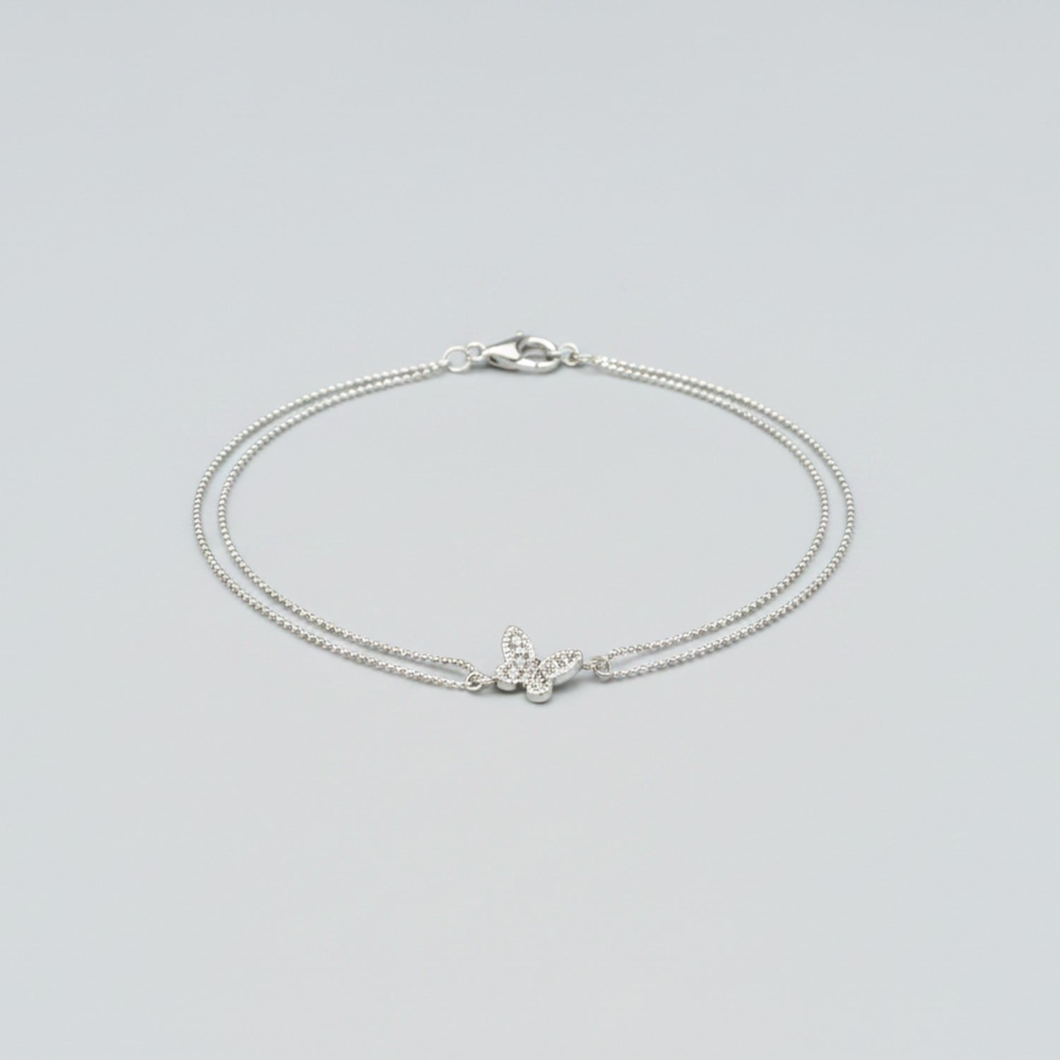 Double Chain Butterfly Bracelet - Steel Anklet 19+5cm S103