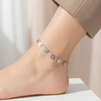 Silver Flower Charm Bracelet With Rose Gold Accents