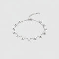 Silver Flower Charm Bracelet With Rose Gold Accents – jewelry (view 1)
