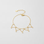 Crystal Charm Dangle Anklet - S038 Gold Zircon Anklet 19+5cm