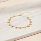 Gold Flower Charm Chain Bracelet – jewelry (view 2)
