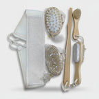Natural Bamboo Bath Brush Set With Exfoliating Loofah
