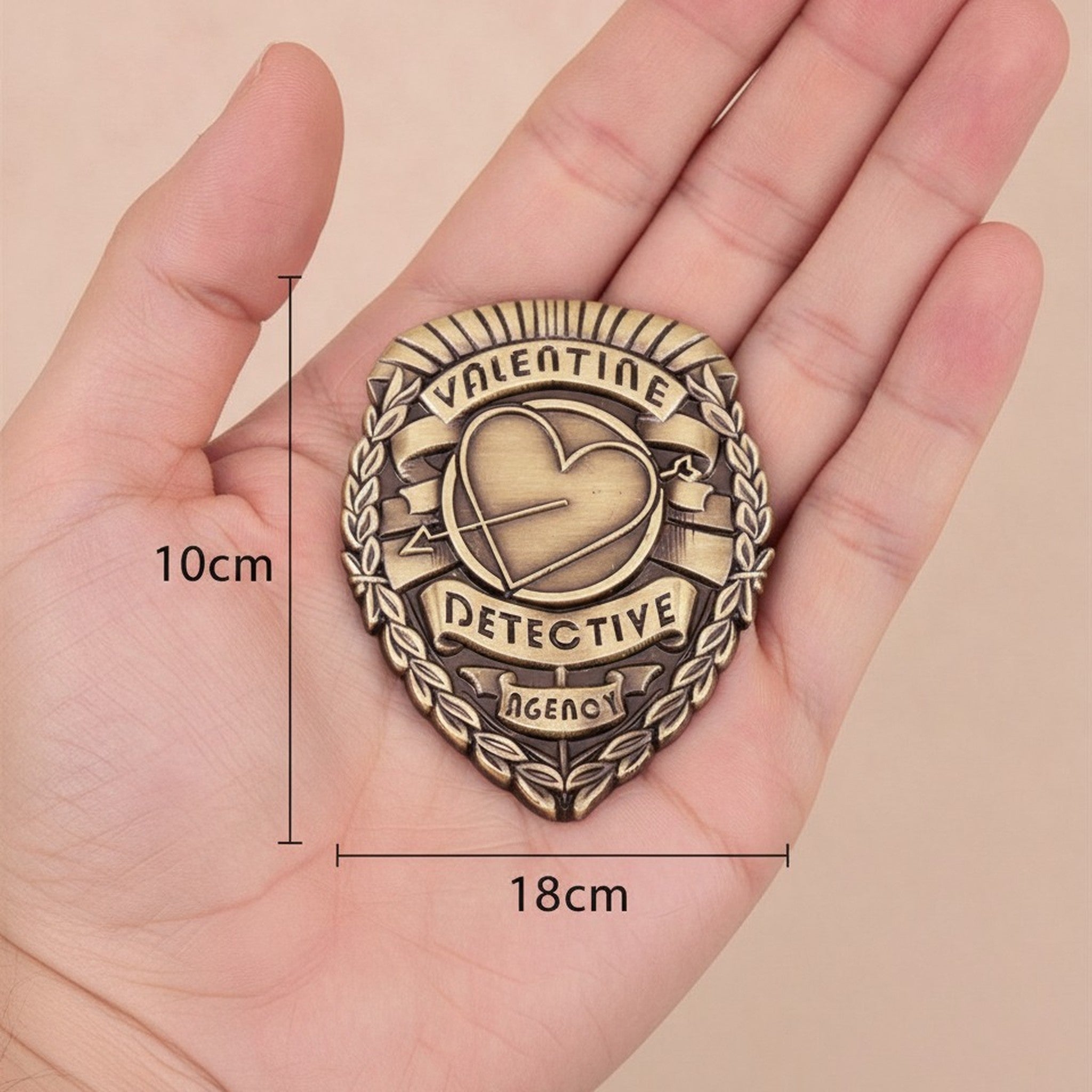 Valentine Detective Agency Collectible Metal Badge – novelty & toys (view 3)