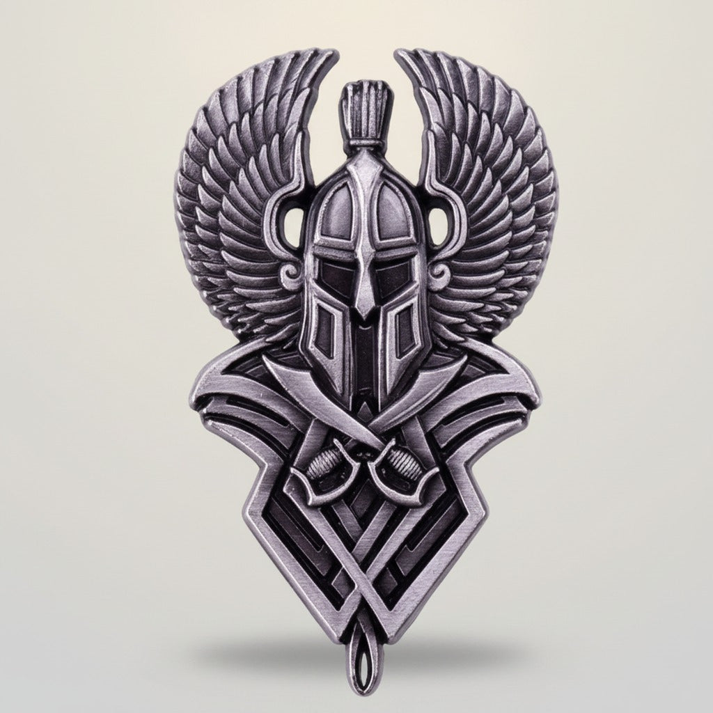 Winged Warrior Helmet Crest Pin – apparel accessories (view 1)