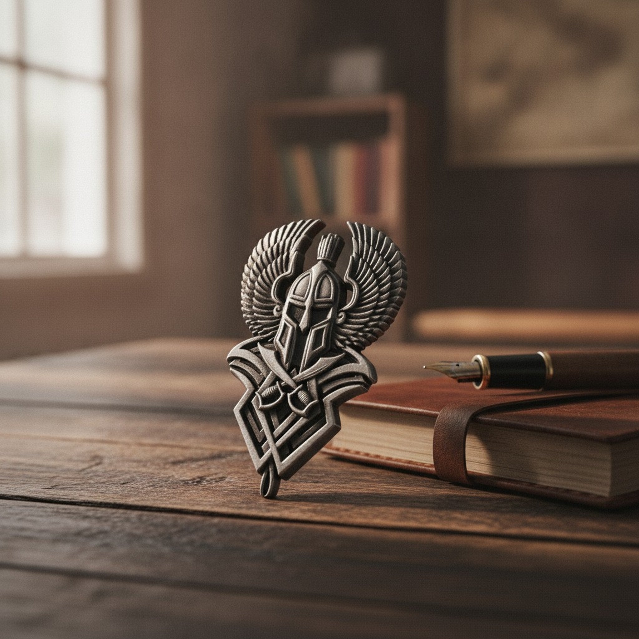 Winged Warrior Helmet Crest Pin – apparel accessories (view 2)