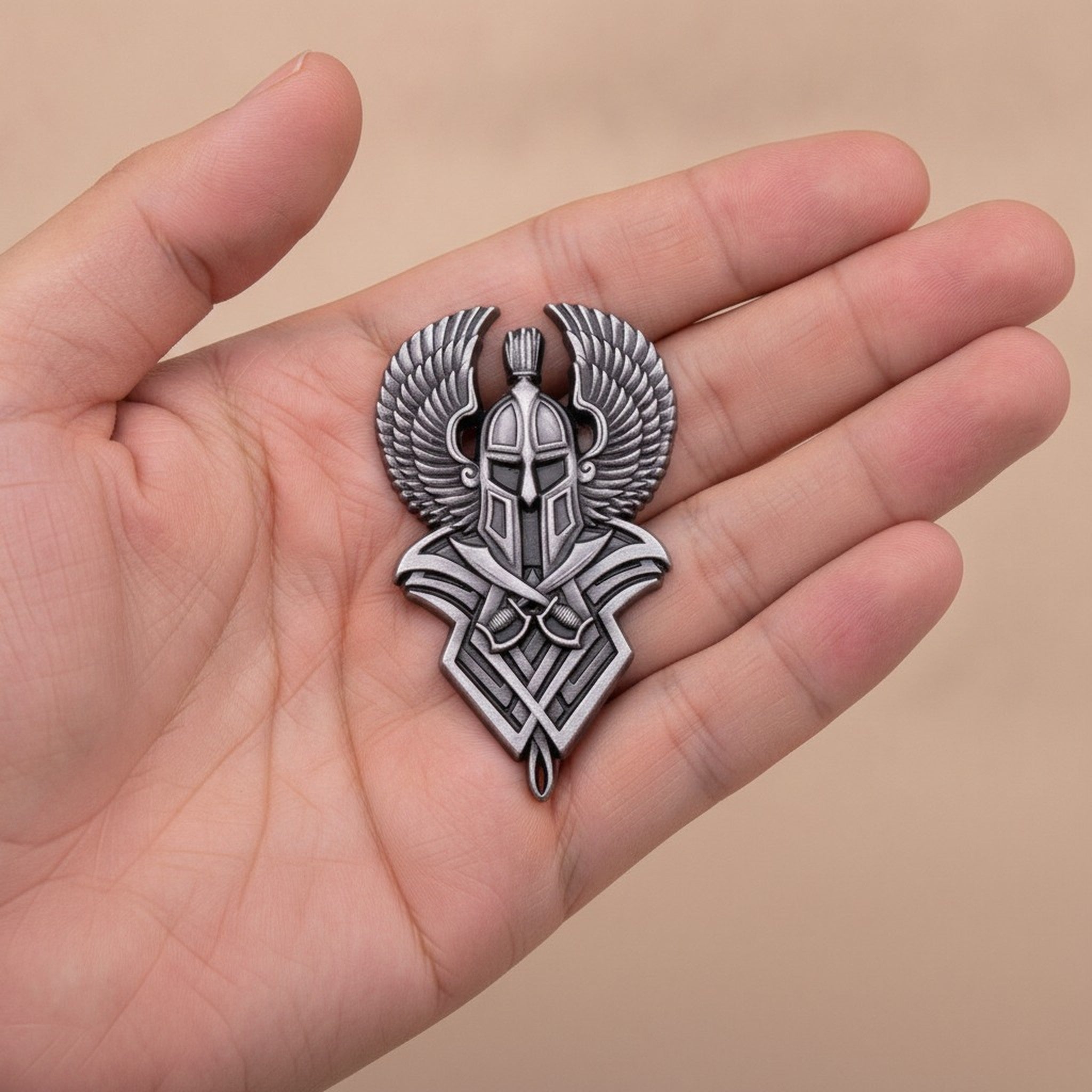 Winged Warrior Helmet Crest Pin – apparel accessories (view 3)