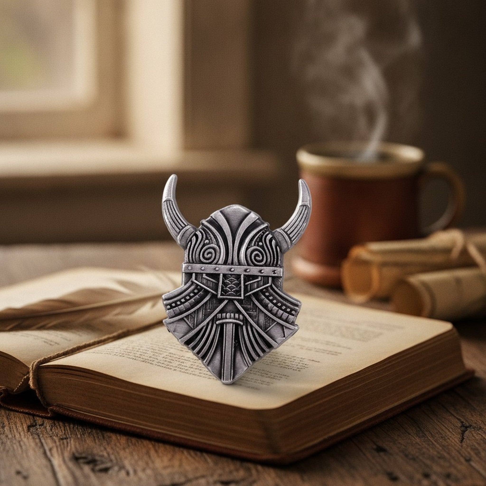 Fantasy Viking Dwarf Helmet Pin – jewelry (view 2)