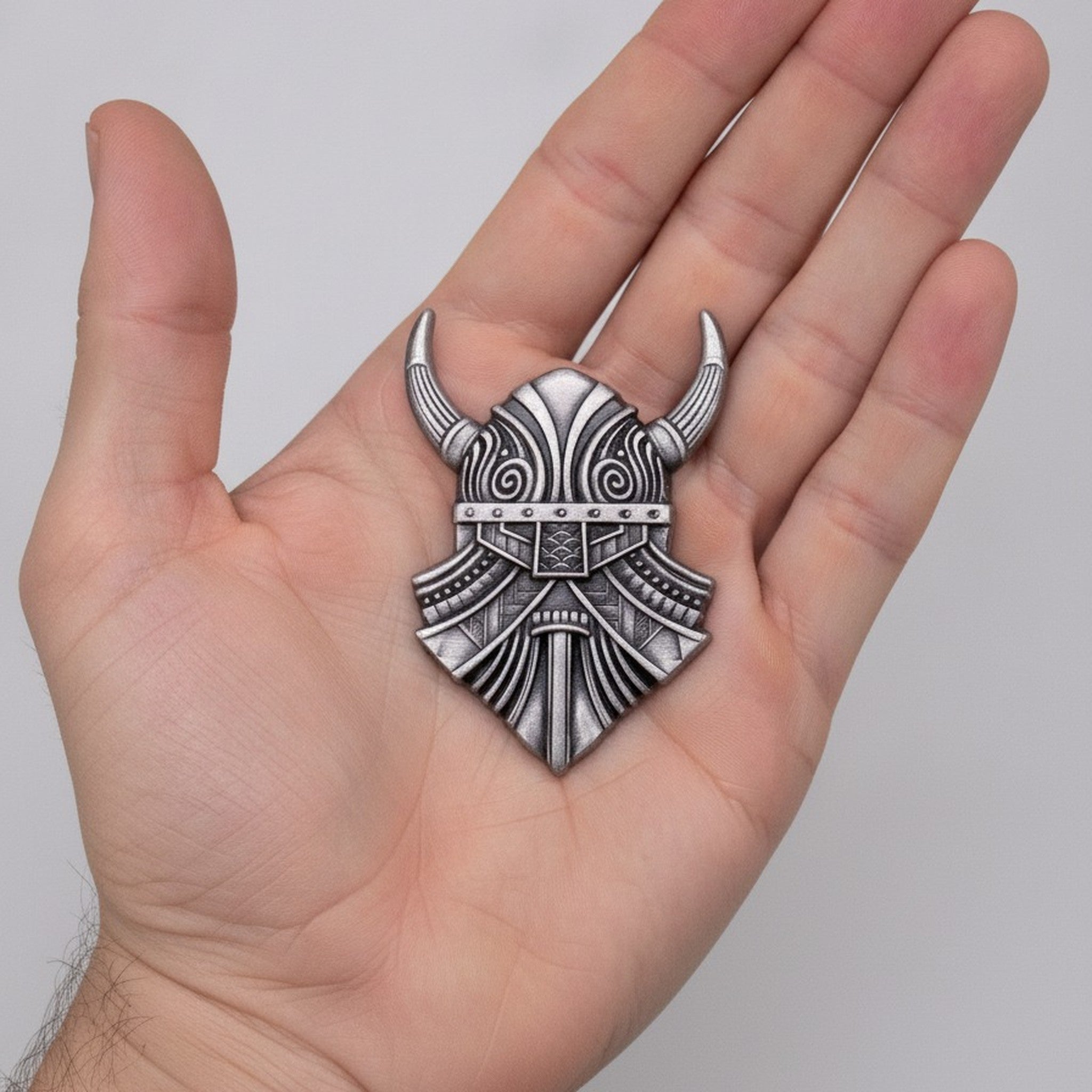 Fantasy Viking Dwarf Helmet Pin – jewelry (view 3)