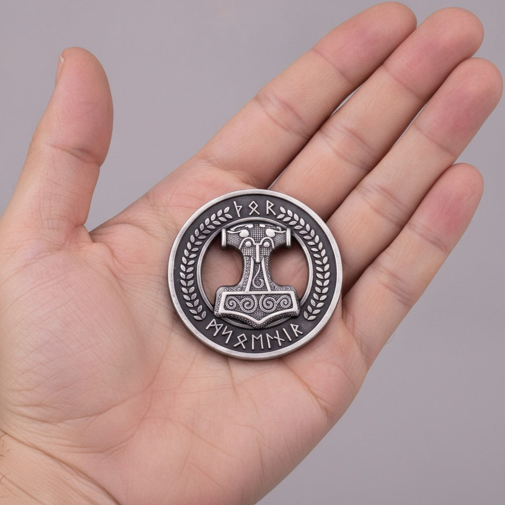 Thor's Hammer Mjolnir Norse Runic Medallion – jewelry (view 3)