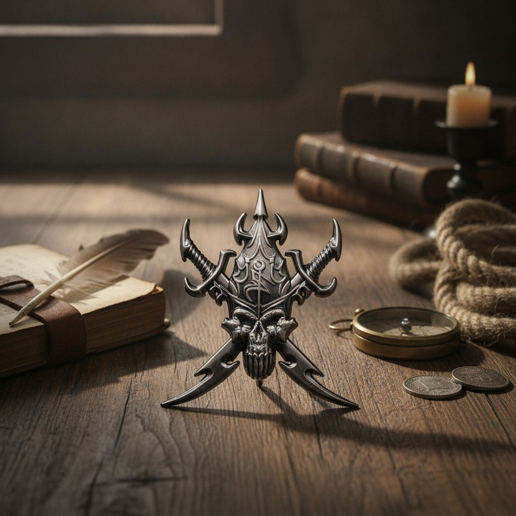 Gothic Skull Swords Metal Emblem – jewelry (view 2)
