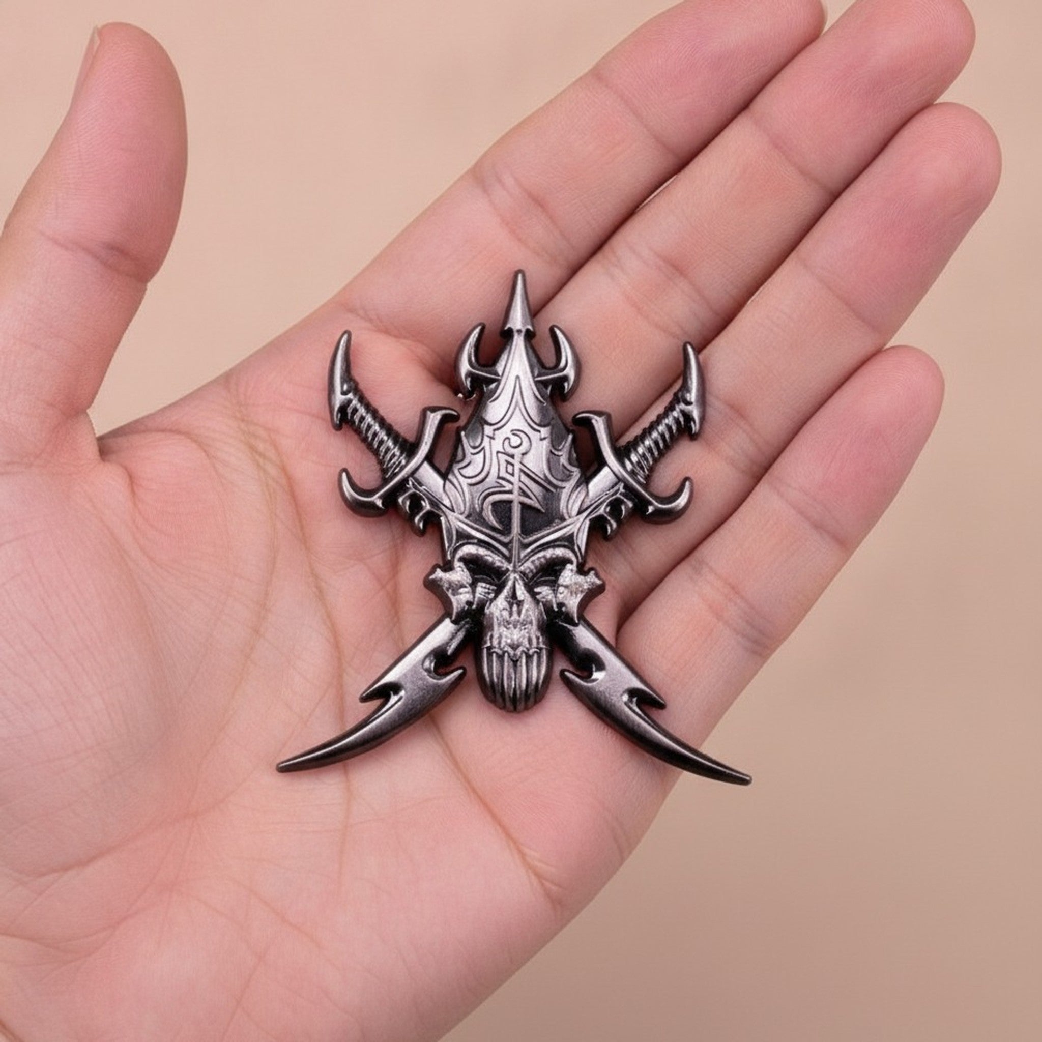 Gothic Skull Swords Metal Emblem – jewelry (view 3)