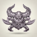 Nordic Warrior Head With Axes Design – apparel accessories (view 1)