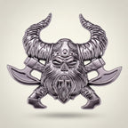Nordic Warrior Head With Axes Design – apparel accessories (view 1)