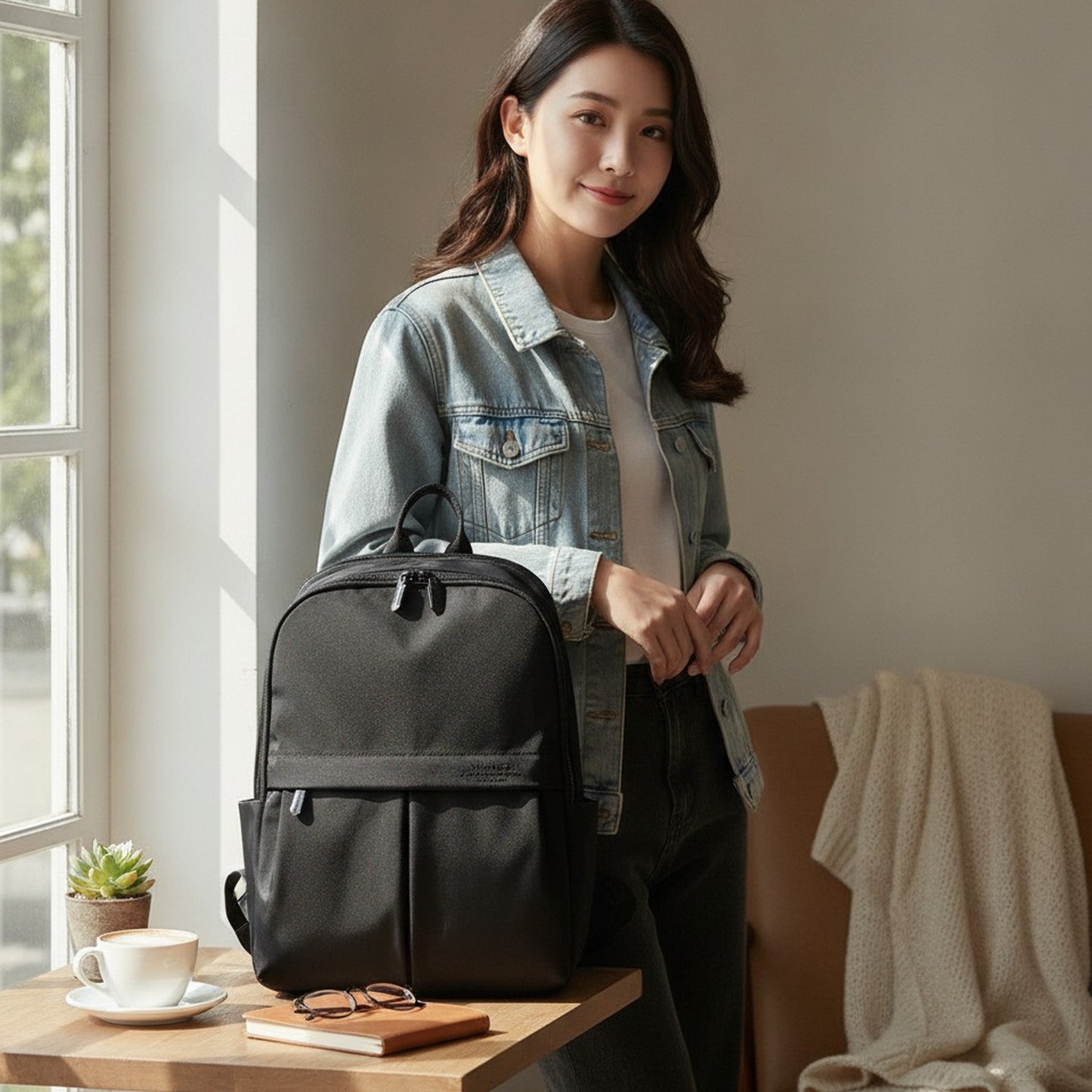Sleek Nylon Commuter Backpack – bags & wallets (view 3)
