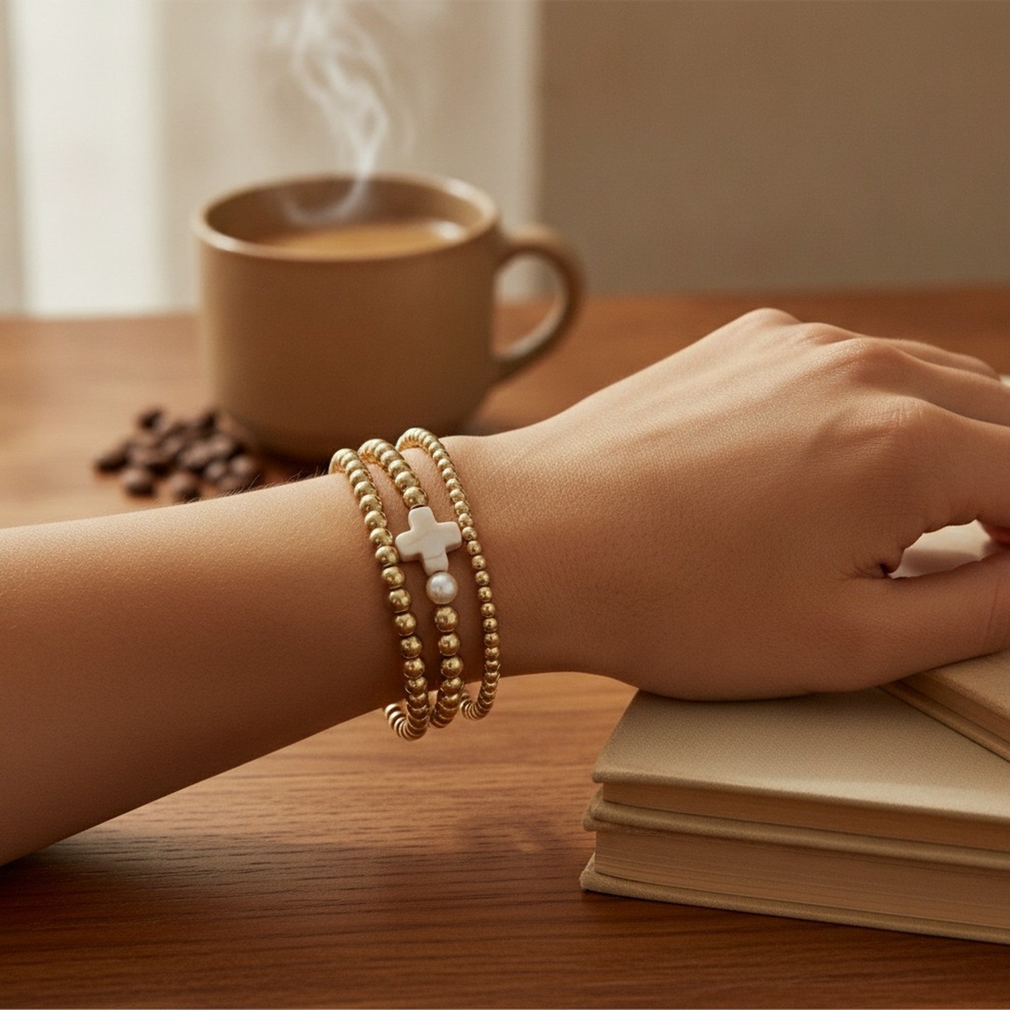 Beaded Stackable Bracelet Set – jewelry (view 4)