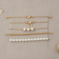 Chic Layered Pearl Bow Bracelet Set – jewelry (view 1)