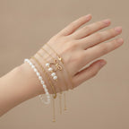 Chic Layered Pearl Bow Bracelet Set – jewelry (view 4)