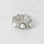 Stone Beaded Statement Bracelet - Bracelet White – jewelry (view 3)