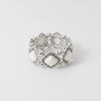Stone Beaded Statement Bracelet - Bracelet White – jewelry (view 1)