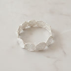 Textured Disc Beaded Stretch Bracelet - Bracelet Gold Round