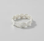 Textured Disc Beaded Stretch Bracelet - Bracelet Gold Round – jewelry (view 1)